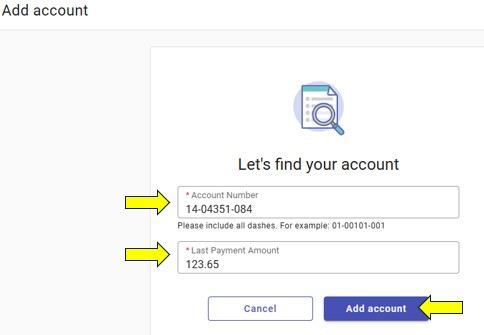 Add utility account information